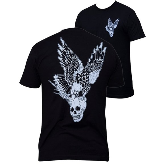 DISCONTINUED!! Vengeance Skull Eagle Black Tee Tattoo Art S-M-L NWT - Picture 2 of 4